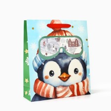 Package New Year's laminated “Penguin”, m 30 x 26 x 9 cm, New Year