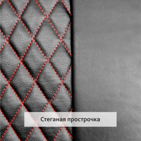 Press on the universal seat Voin Duty, eco -leather, set 1pcs, quilted, red-2