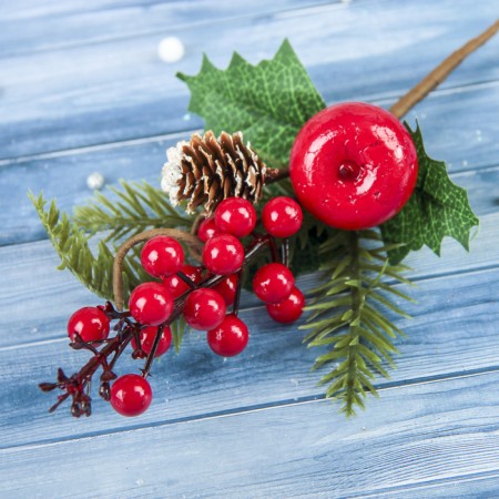 Decor "Winter Dreams" Kalina Red Apple cones, 25 cm