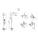 Bravat Opal R shower column with a bath mixer, swing pour (upper shower of round shape)