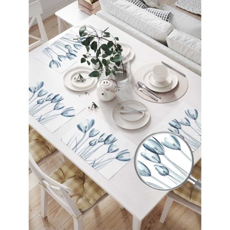 Set of napkins for setting the table "water plant", rectangular, size 32x46 cm, 4 pcs-1