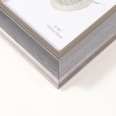 Photo frame plastic 10x15 cm "Gabriel" gray with silver strip 2.2x14x19 cm-2
