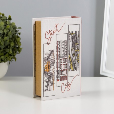 Safe-book wood, leatherette "City streets" 21x13x5 cm-4
