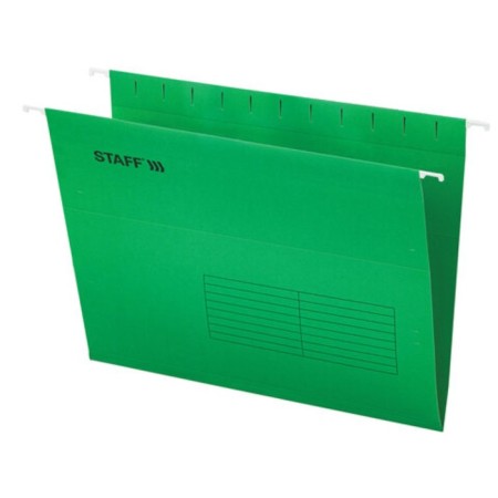 A4 hanging folders (350x240 mm) up to 80 liters, set 10 pcs., Green, cardboard, Staff, 270929