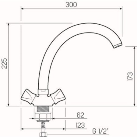 Kitchen mixer "RMS" SL116-273F, double-talent, zinc, chrome-2