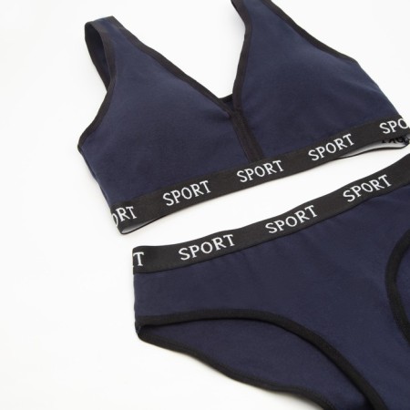 Female set (top, panties) Dark blue color, size 42-44-5