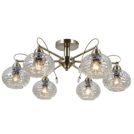 Ceiling light Gerhort G11089/6AB AMB, 6x40W, E14, 24x63x63 cm, bronze color-1
