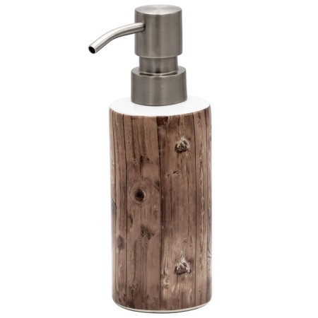 Woody liquid soap dispenser, beige/brown color