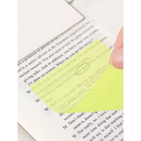 Block with a sticky edge of 76 x 76 mm, 50 sheets, transparent plastic, yellow-3