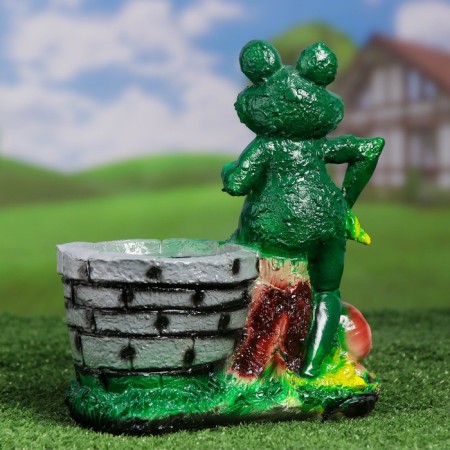 Figure Kashpo "Frog with Snail" 21x24cm-1