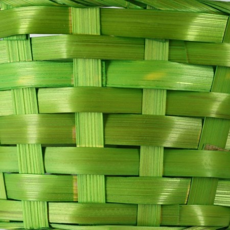 Wicker basket, d19 x 9 x 32 cm, green, bamboo-4