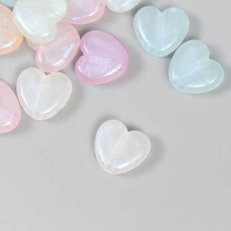 Beads for creativity plastic "Hearts. Shine" set of 20 g 1.9x2x0.9 cm-1