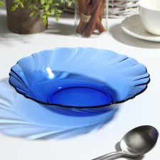 Deep plate Sea Brim, d = 20 cm, 650 ml, glass, blue color