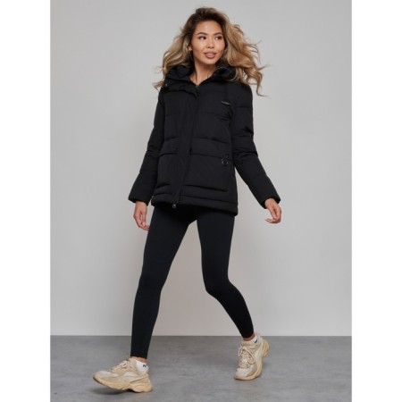Winter jacket female, size 50, black color-4