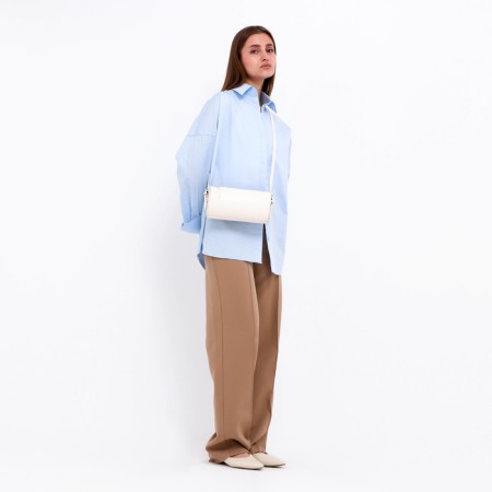 Bag Cross-Bodi with a zipper, white color-5