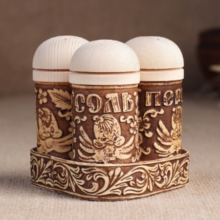 Set for spices "chick", trio, angle, d = 4.5 cm, h = 9 cm