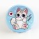 Hair crab, hairpin "cat", blue color, 5 x 5 x 3.5 cm