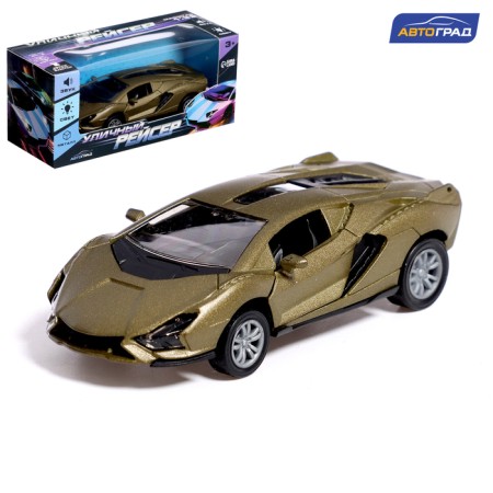 Metal car "Street Reiser", inertial, 1:32, doors, sound and light effects open, blue color.