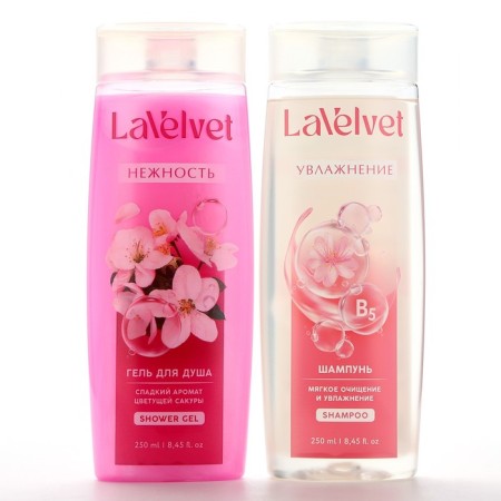 Shampoo and shower gel, 2 x 250 ml, gift set of cosmetics, Lavelvet-1