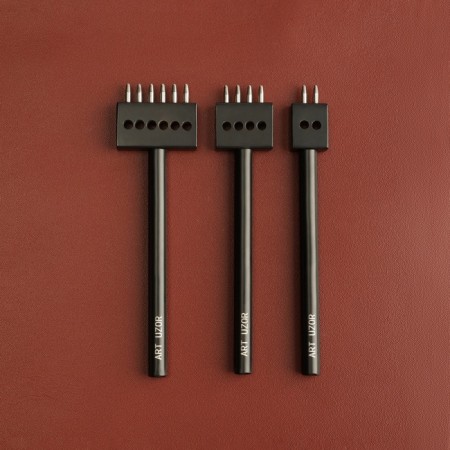 Set of lowercase round punch for the skin, step = 5 mm, 3 pcs, black color-5