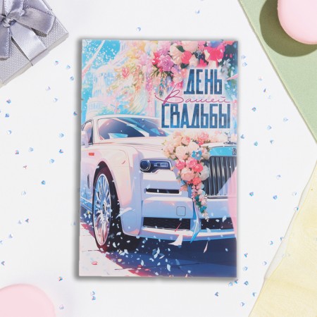 Postcard "Your Wedding Day!" Wedding car, 21 x 14 cm-2
