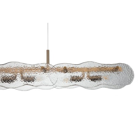 Suspended Indigo lamp, 12019/6p Brass. 6x60W, E14, 1200x130x155/1155 mm, wave effect-1
