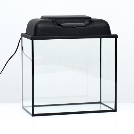 Aquarium "rectangular" with a lid, 25 liters, 38 x 21 x 33.7 cm, black