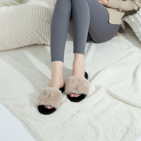 Women's slippers with open nose size 41-42, coffee color-8
