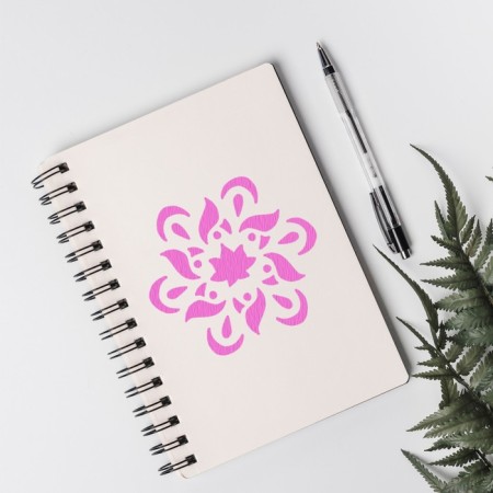 Stencil plastic "Flower mandala" 13x13 cm-2