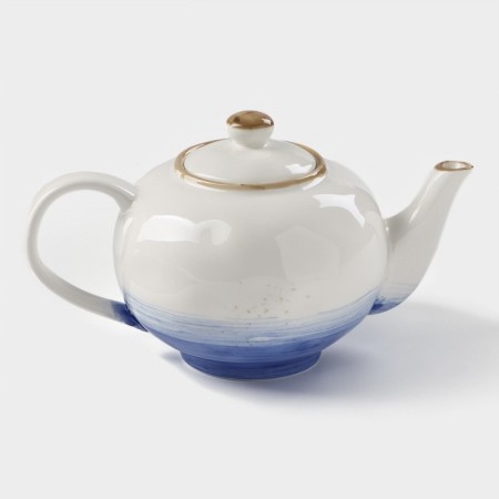 Kettle porcelain harness "Cosmos", 600 ml, blue color-3