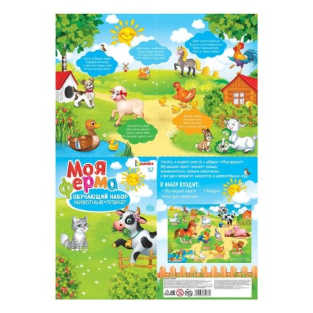 The training set "My Farm", animals and poster, according to the Montessori methodology-5