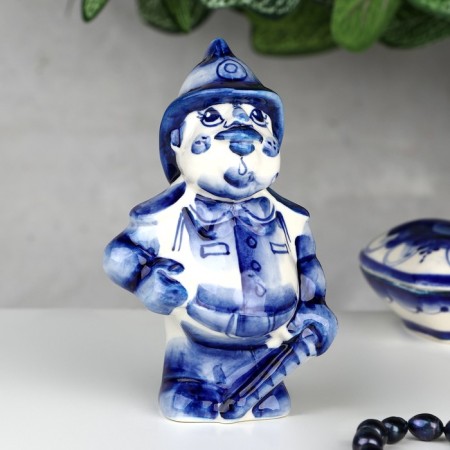 Souvenir "Fireman", 12 cm, gzhel