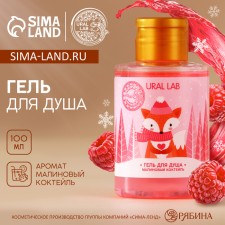Shower gel, 100 ml, raspberry cocktail aroma, Ural Lab