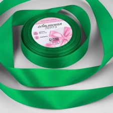 Satin tape, 25 mm × 23 ± 1 m, color green No. 19