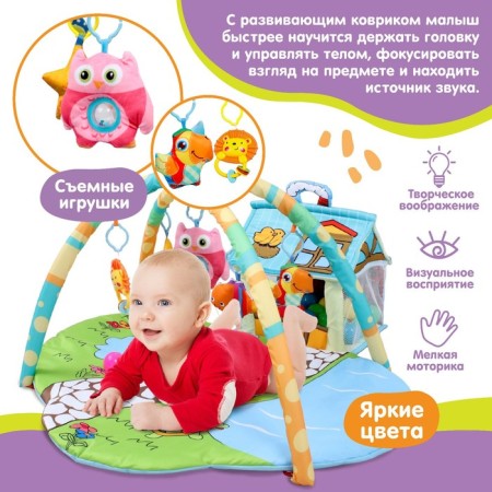 Developing rug with arcs "House for toys", 93x70 cm.-2