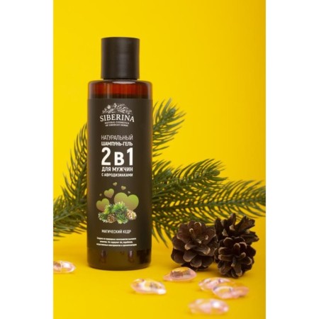Shampoo-gel 2 in 1 for men with Aphrodisiacs "Magic Cedar", 200 ml-1