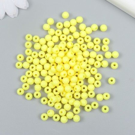 Plastic beads "Light yellow" glossy set 25 grams d = 0.6 cm-1