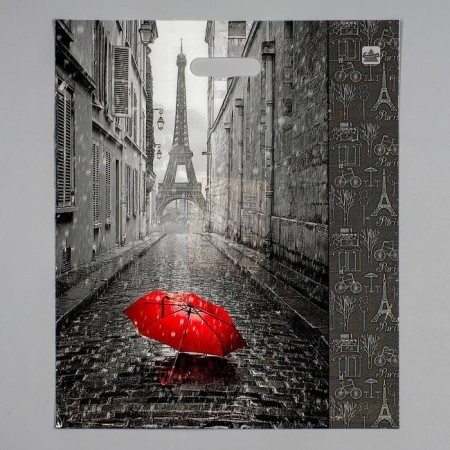 Package "My Paris", polyethylene with a cut pen, 38 x 45 cm, 60 μm
