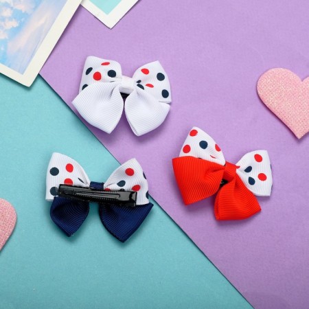 Hair clamp "Bow" color peas, 5.5 cm, mix-1
