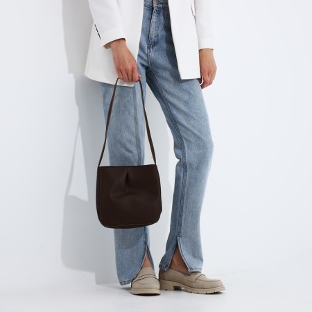 Cross-Bodi Bag on a zipper, brown color-4