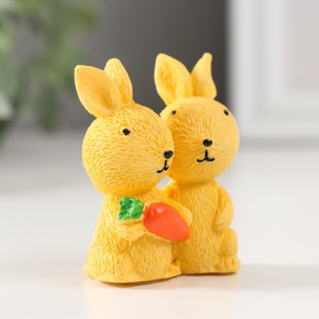 Souvenir Polystone "A couple of rabbits with carrots" mix 2x3.5x5 cm-3