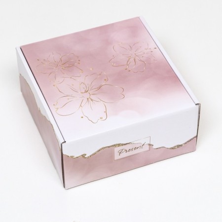 Self -charged box, without a window "Present" 19 x 19 x 9 cm-2