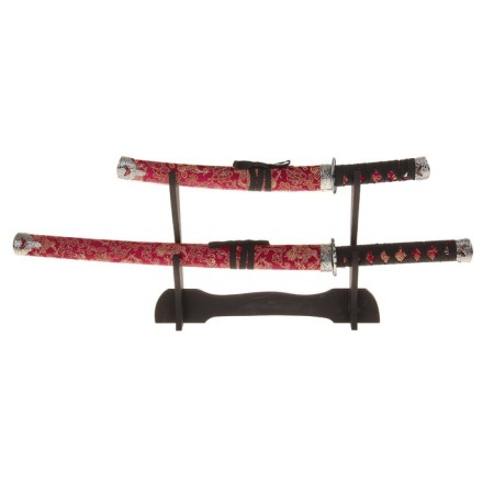 Suv. Product Katana 2V1 on a stand, scabbard fabric, dragons gold on red 47/70cm