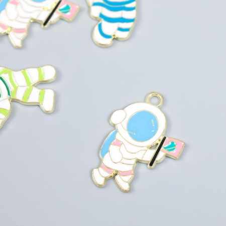 Decor for creativity metal, enamel "Cosmonaut" gold mix 1.8x3.1 cm-1