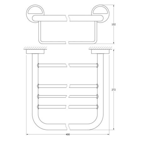 Shelf for towels with a barbell, width 40 cm, chrome-1