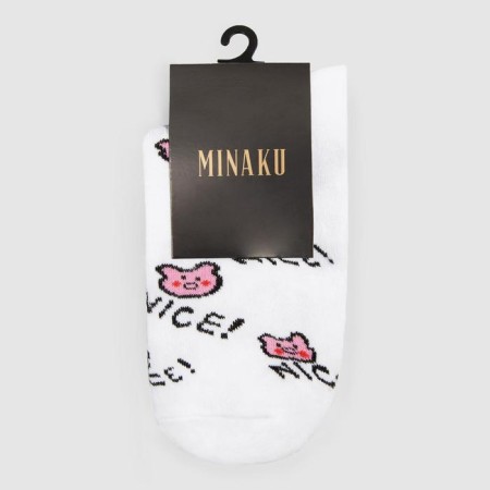 Women's socks minku "nice", white color, size 38-39 (25 cm)-2