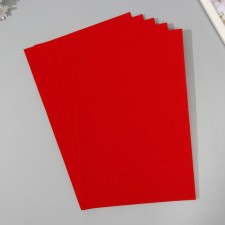 Set of hard felt (5 sheets) 1 mm 20x30 cm, red