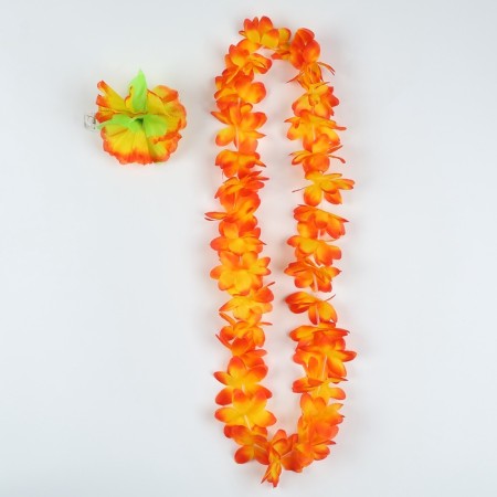 Hawaii set clip with yellow flower, wreath
