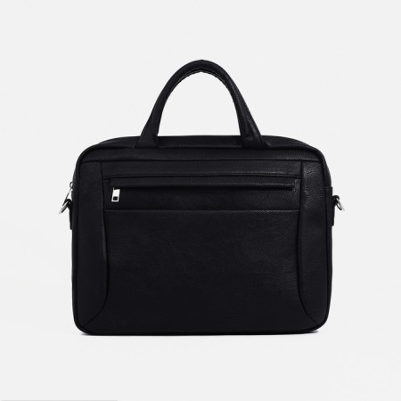 Business Business on a zipper, Textura, 2 external pockets, black color-1
