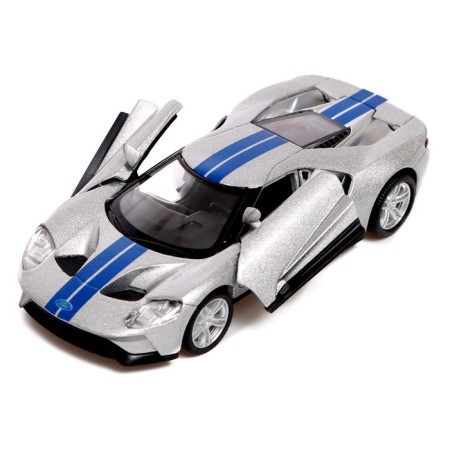 Metal Metallic Ford GT, 1:32, inertia, doors open, color gray.-2
